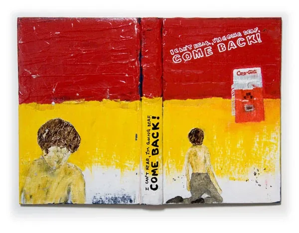 A red and yellow book with two figures on the cover and the title Come Back