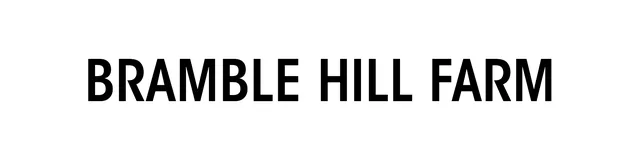 The Bramble Hill Farm logo: BRAMBLE HILL FARM in black condensed capitals on white