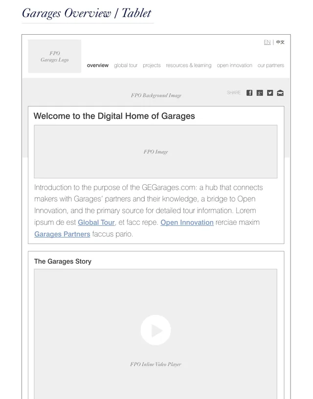 The same page on a tablet, in one wider column, the video player under the story’s heading