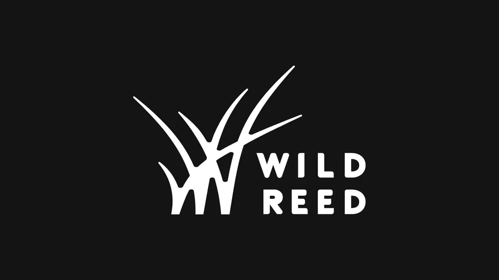 The Wild Reed Yoga logo: reed strokes forming a W beside the words Wild Reed, white on black