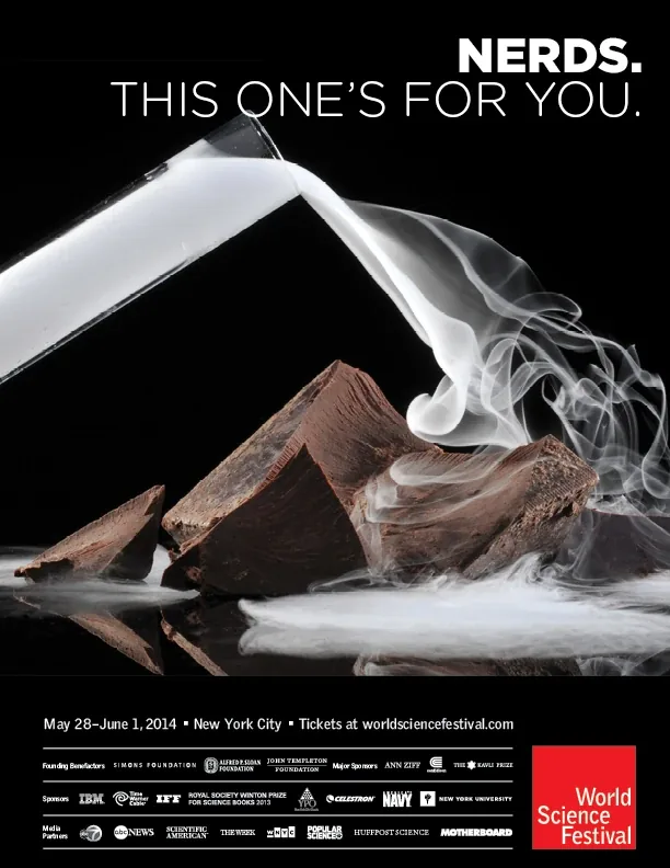 A test tube pouring a white, smoking liquid over broken chocolate, under Nerds. This one’s for you.